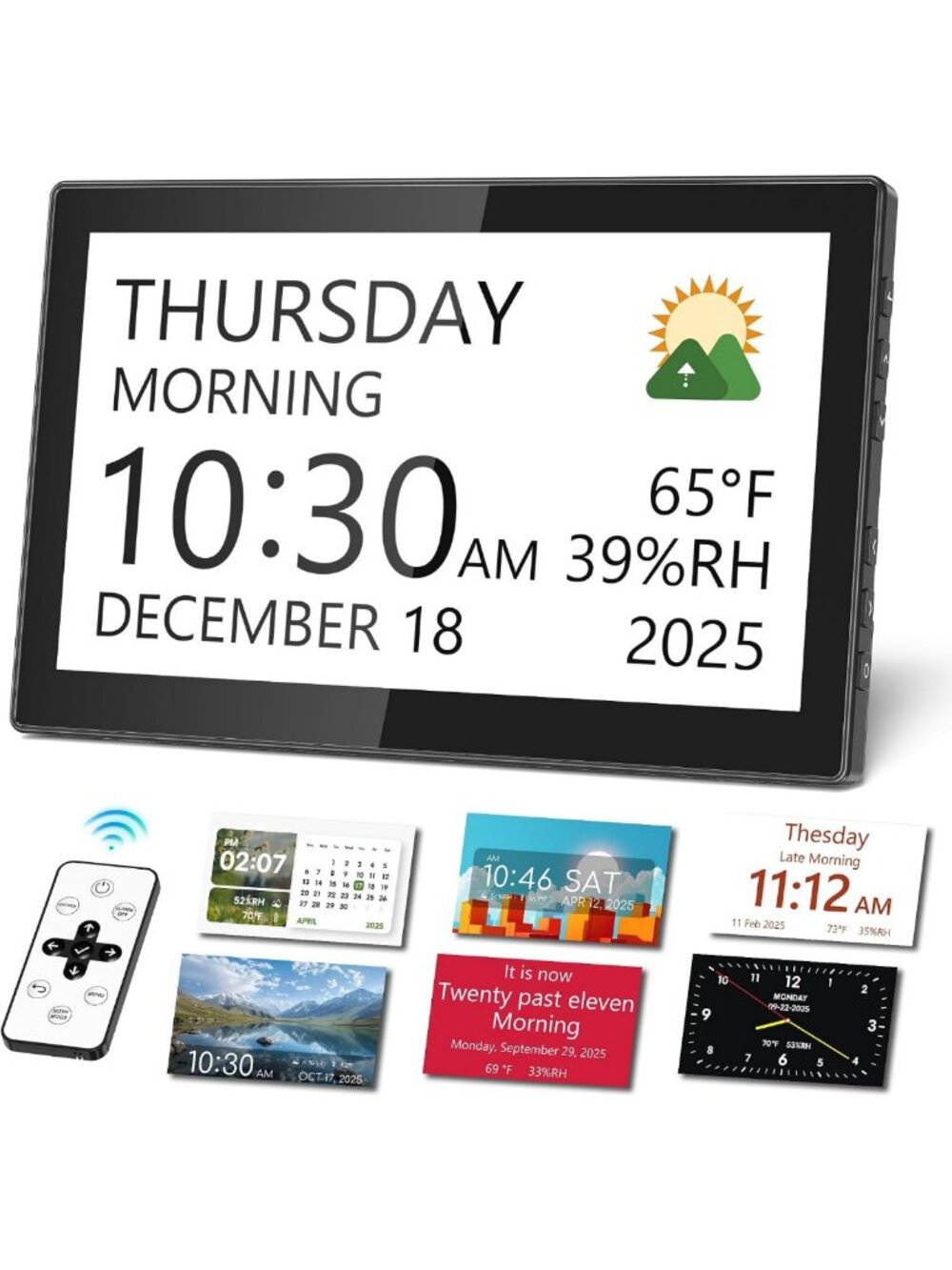 10.1" Digital Calendar Clock for Seniors | Easy-to-Read Dementia Aid